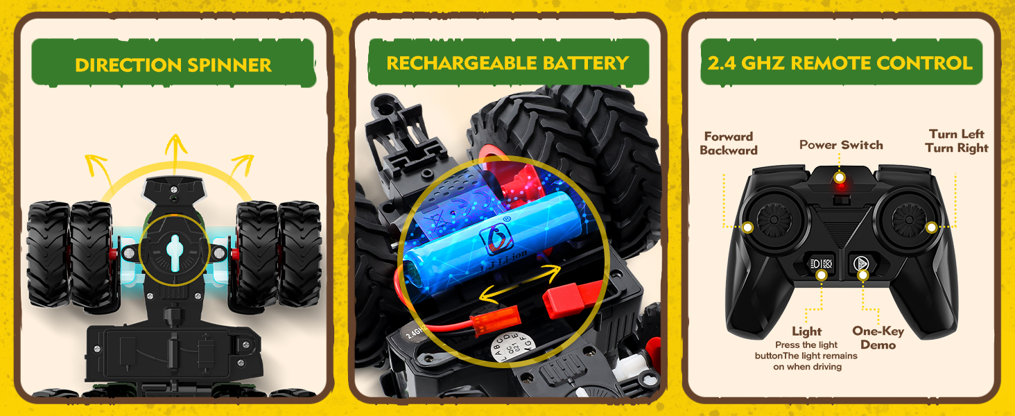 Remote Control Tractor Toy, Kids RC Tractor Set