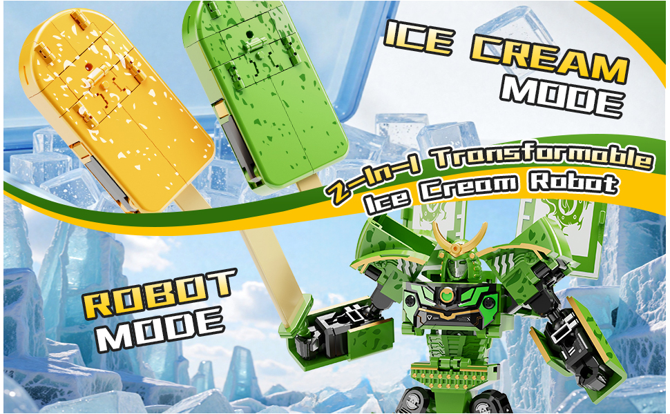 Jouet robot transformable en glace