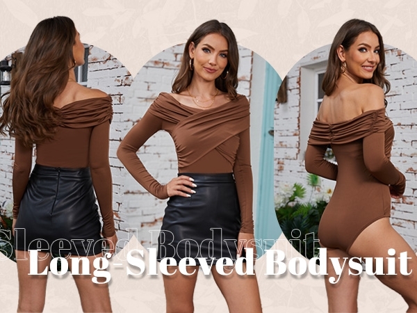 TW Off Shoulder Bodysuit Mサイズ Amazon.com: XquiziFit Off The Shoulder Long Sleeve Bodysuit