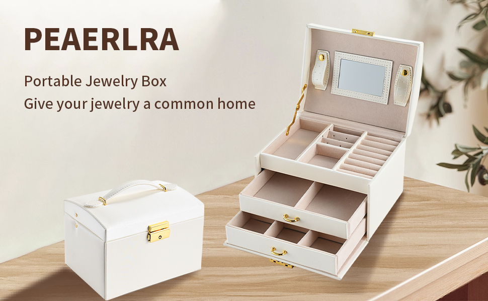 Jewelry Box for Girls Women, Jewelry Organizer Box 3 Layer