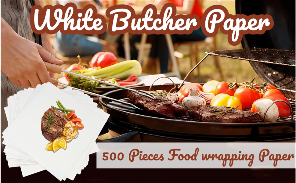 500 Pieces Crafting Meat Butcher Paper Sheets for Sublimation White