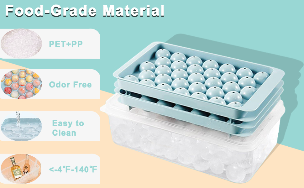 YSBYWSYR Ice Cube Tray, Round Ice Trays for Freezer with