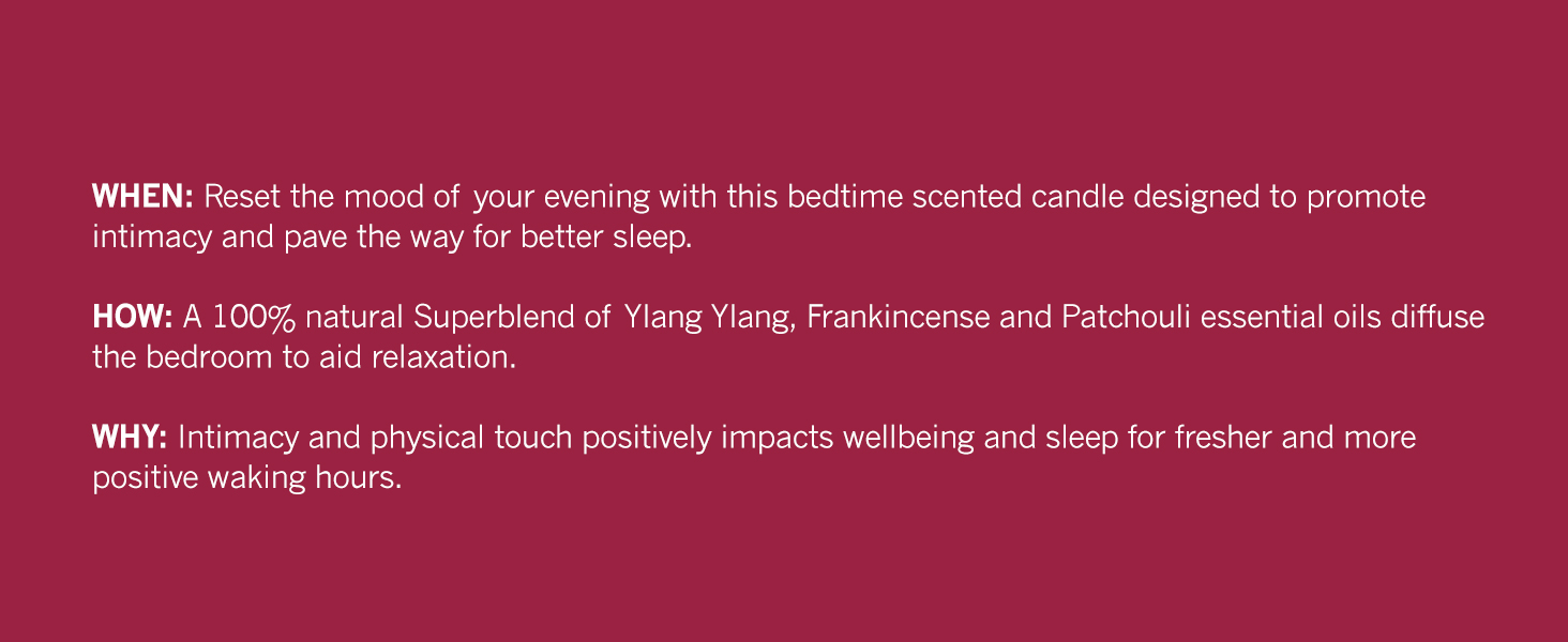 this works, love sleep seduction candle, relax, intimacy, ylang ylang, frankincense, patchouli