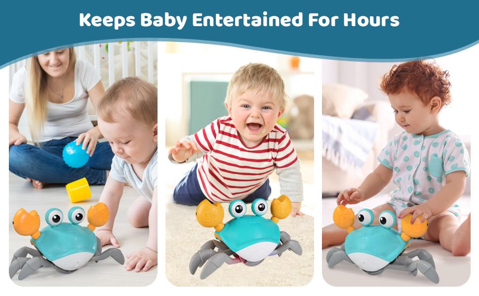 Crawling Crab Baby Musical Kids Toy with LED Lights & Rechargeable Battery
