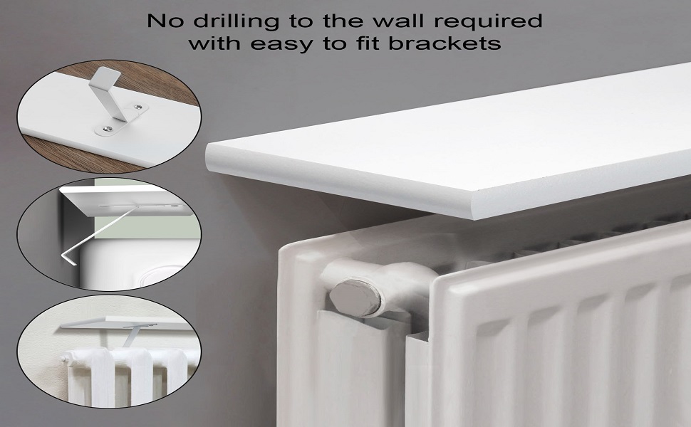 Holdfiturn Radiator Shelf 90cm (36Inch) MDF Wooden Floating Shelf