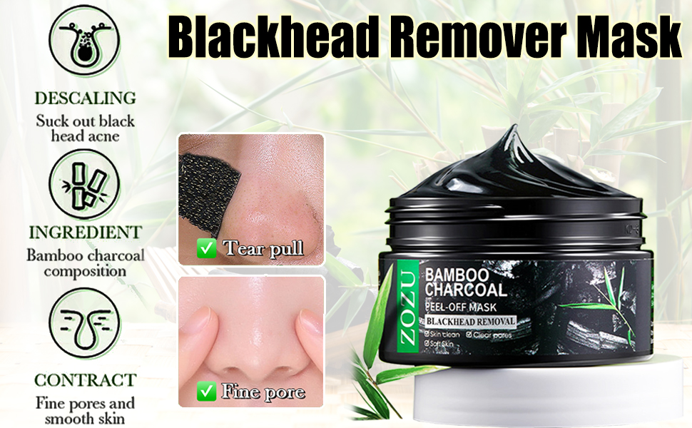 Bamboo Charcoal Nose Pore Strips Peel Off Face Masks Black Head Remover