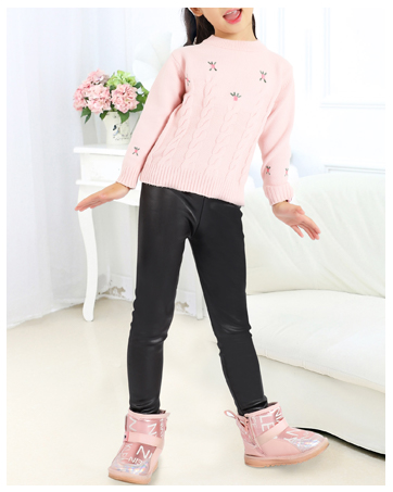 girls faux leather leggings