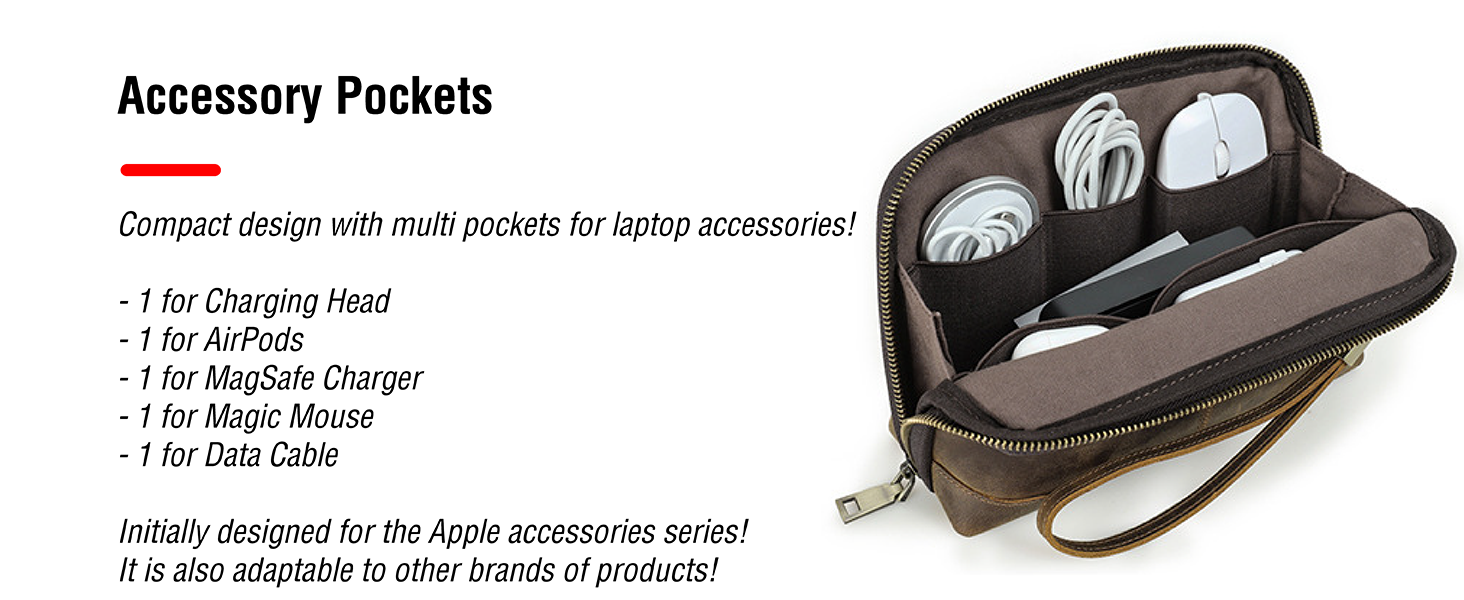 CataPurus Electronic Organizer Bag, Top Grain Leather