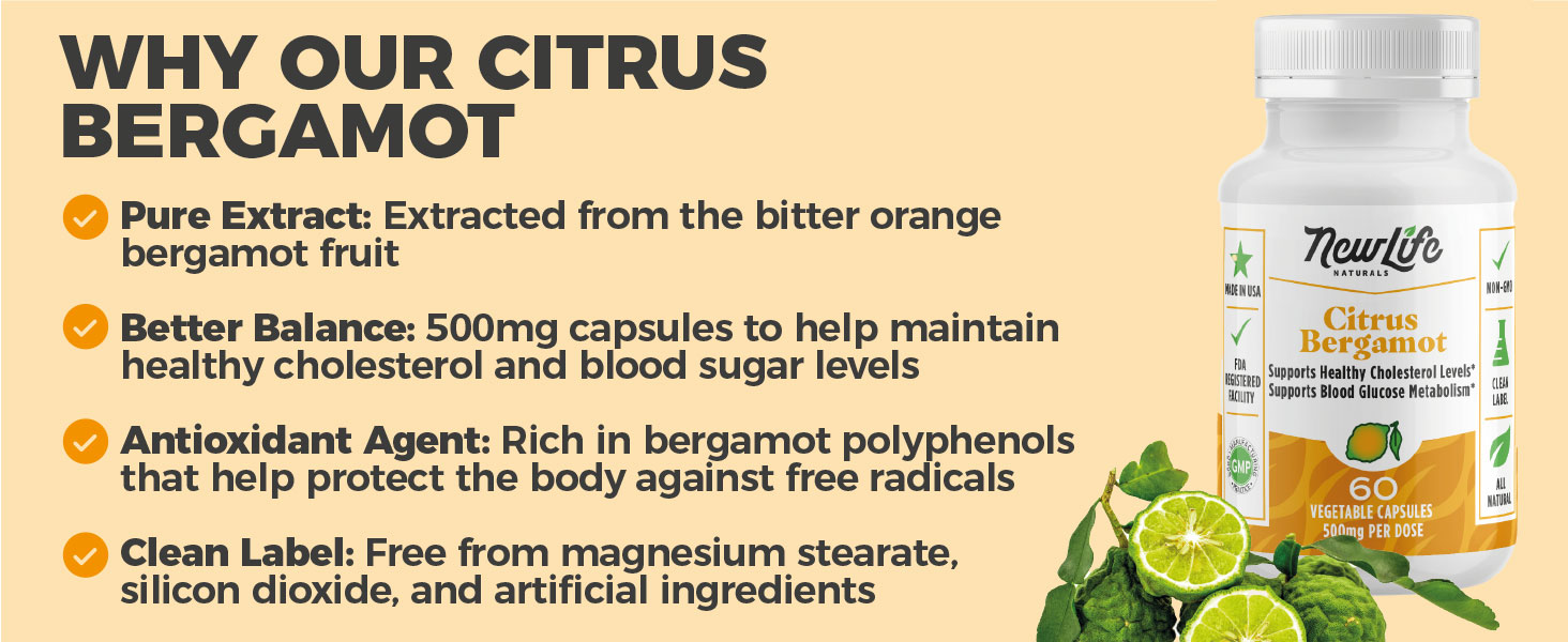 bergamot supplement high cholesterol citrus extract durable heart bergamonte bergamont 500mg