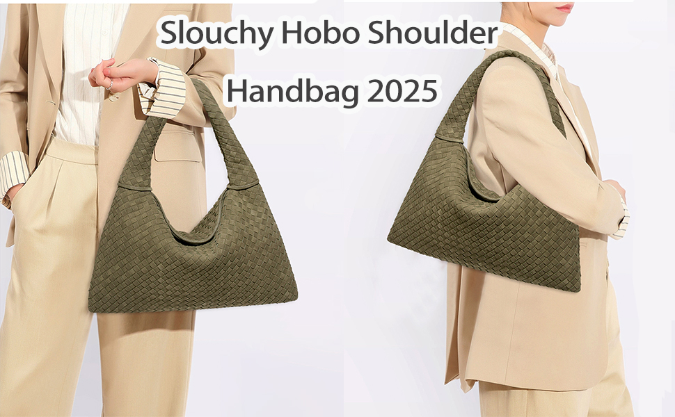 Amazon.com: Slouchy Woven Suede Hobo Bags Women Trendy Suede