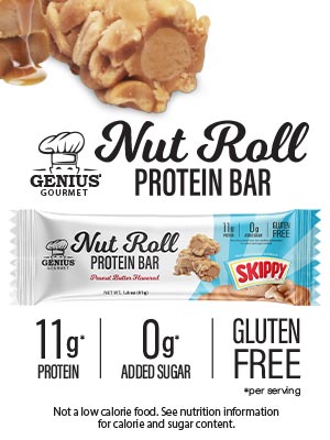 genius gourmet no sugar added snack healthy peanut butter bar caramel nut bar gym snack skippy bar