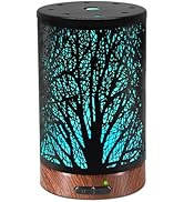 Essential Oil Diffuser - 150ML Metal Aromatherapy Diffuser for Essential Oils with 7 Colors Light...