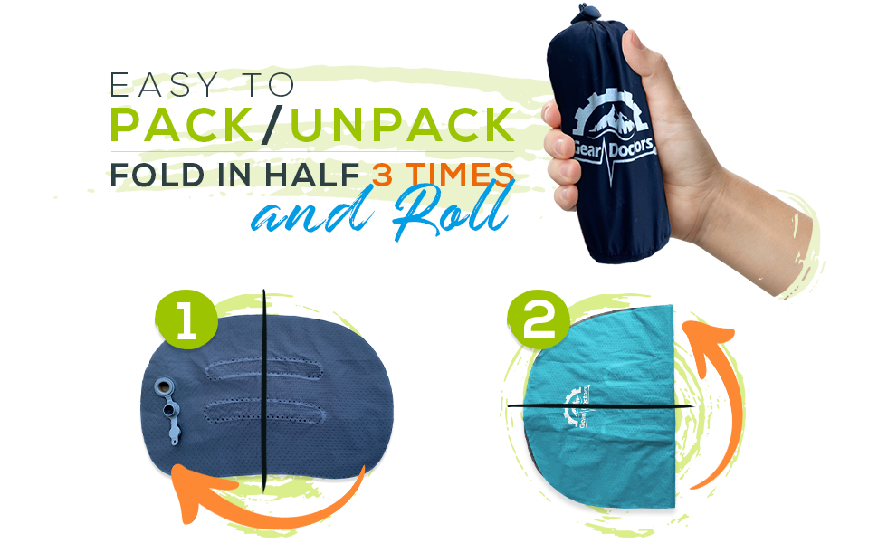 pack and unpack the pillow steps - step 1 and 2