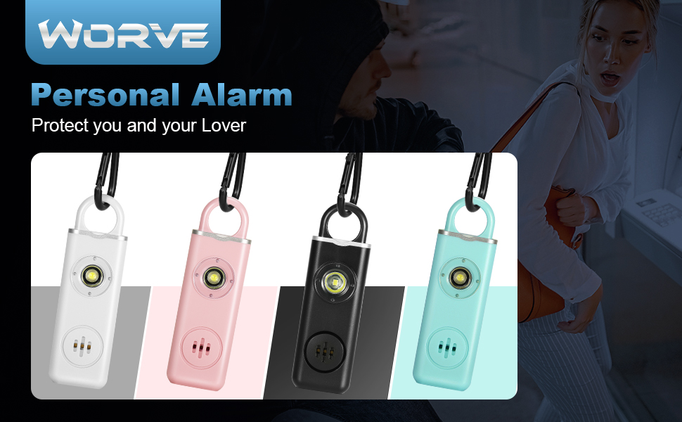 Worve Safe Sound Personal Alarm, 130 dB Loud Siren Emergency Security