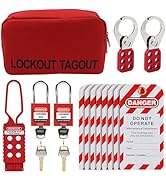 Lockout Tagout Kit Safety Electrical Loto Devices,Group Lockout Hasps,Insulation Hasps,Safety Red...