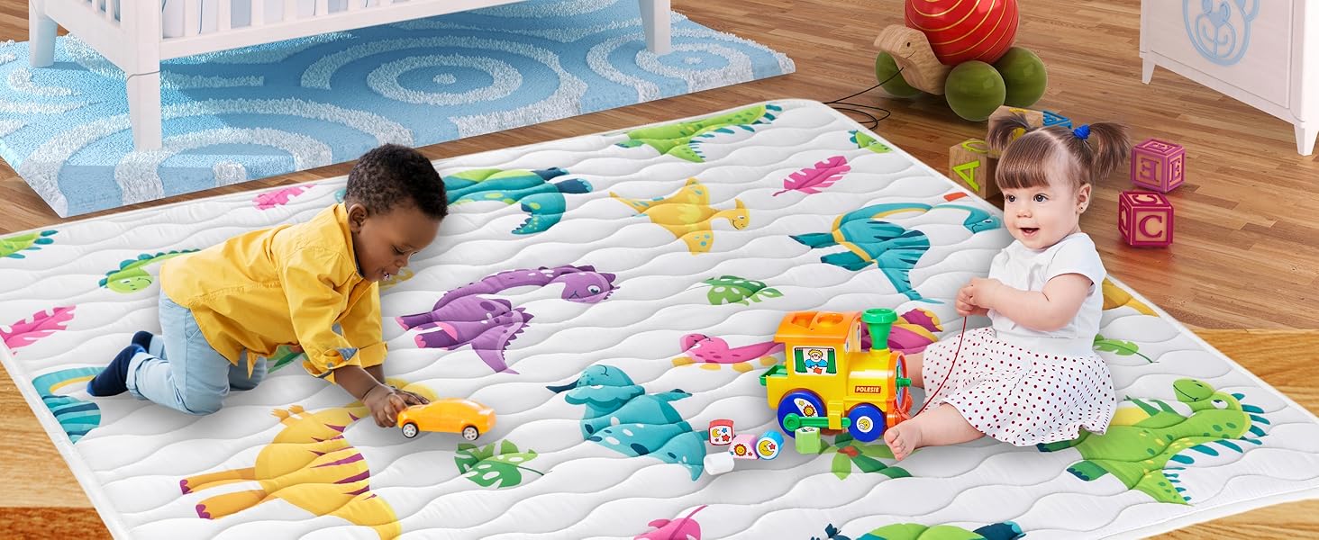 Baby play mat, durable baby play mat, and 50x50 playpen mat safe and cushioned area for playtime.