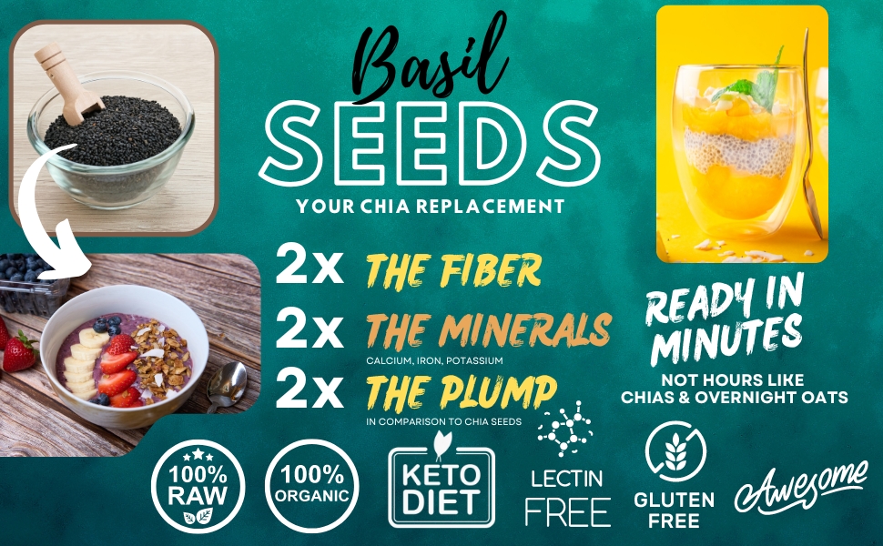 ORGANIC BASIL SEEDS to eat BETTER THAN CHIA seeds