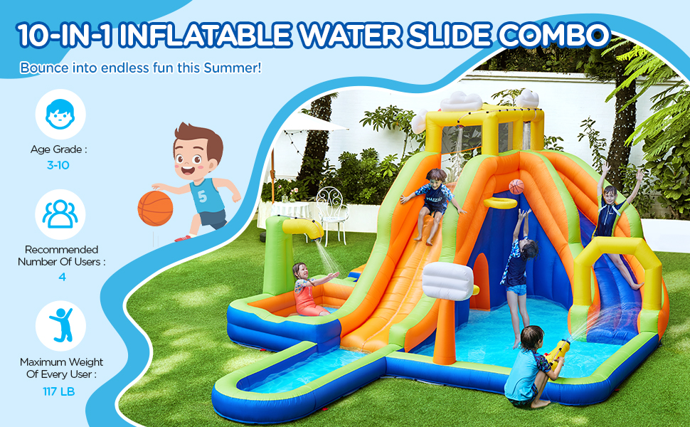 10-In-1 Inflatable Water Slide