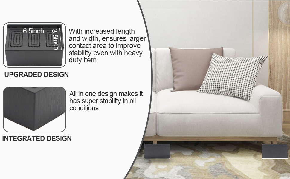 MYMULIKE Bed Risers 3 inch, 11000lbs Heavy Duty Oversized