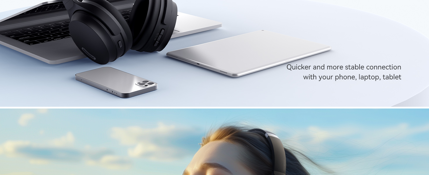 bluetooth 5.3 over ear headphones