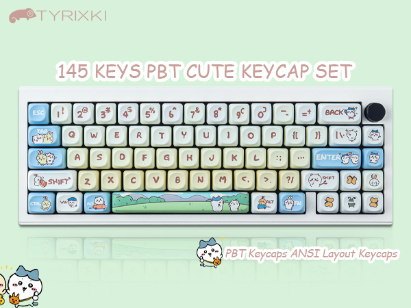 miu୨୧⋆* Amazon.com: TYRIXKI PBT Keycaps 145 Keys MOA Profile Cute