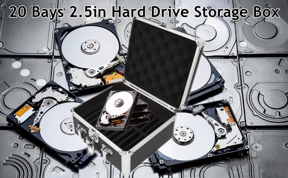 PUSOKEI 20 Bays Double Protection Hard Drive Protection Box with