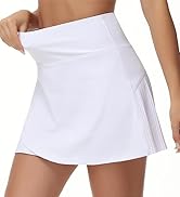 THE GYM PEOPLE Women's High Waisted Tennis Skirts Crossover Hemline Back Pleated Golf Skorts with...