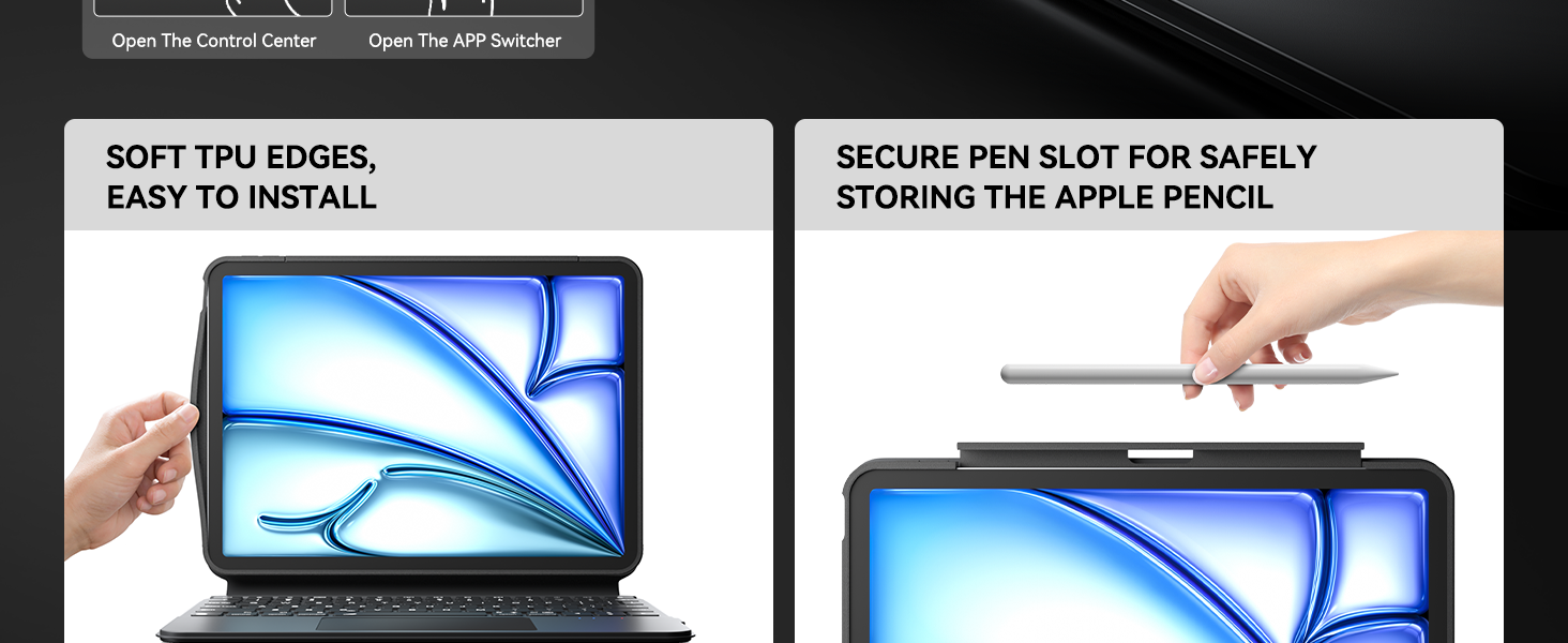 360° Rotating iPad Case | Adjustable Stand & Detachable Backlit Keyboard