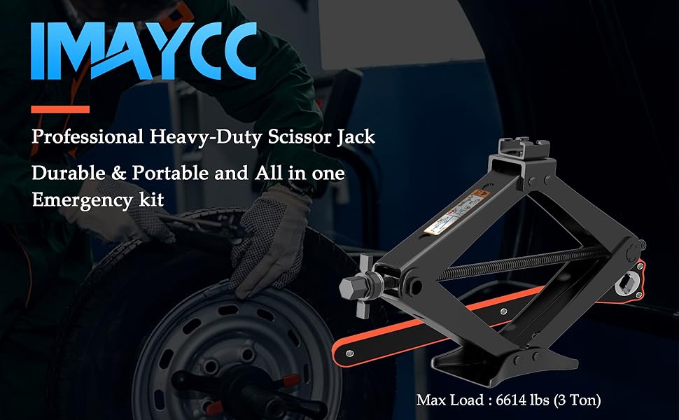 IMAYCC Scissor Jack for Car/SUV/MPV Heavy Duty 3.0 Ton