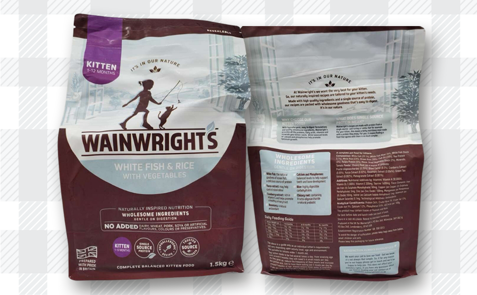 AETN Creations Wainwright's Dry Kitten Food Fish & Rice with Veg 1.5kg