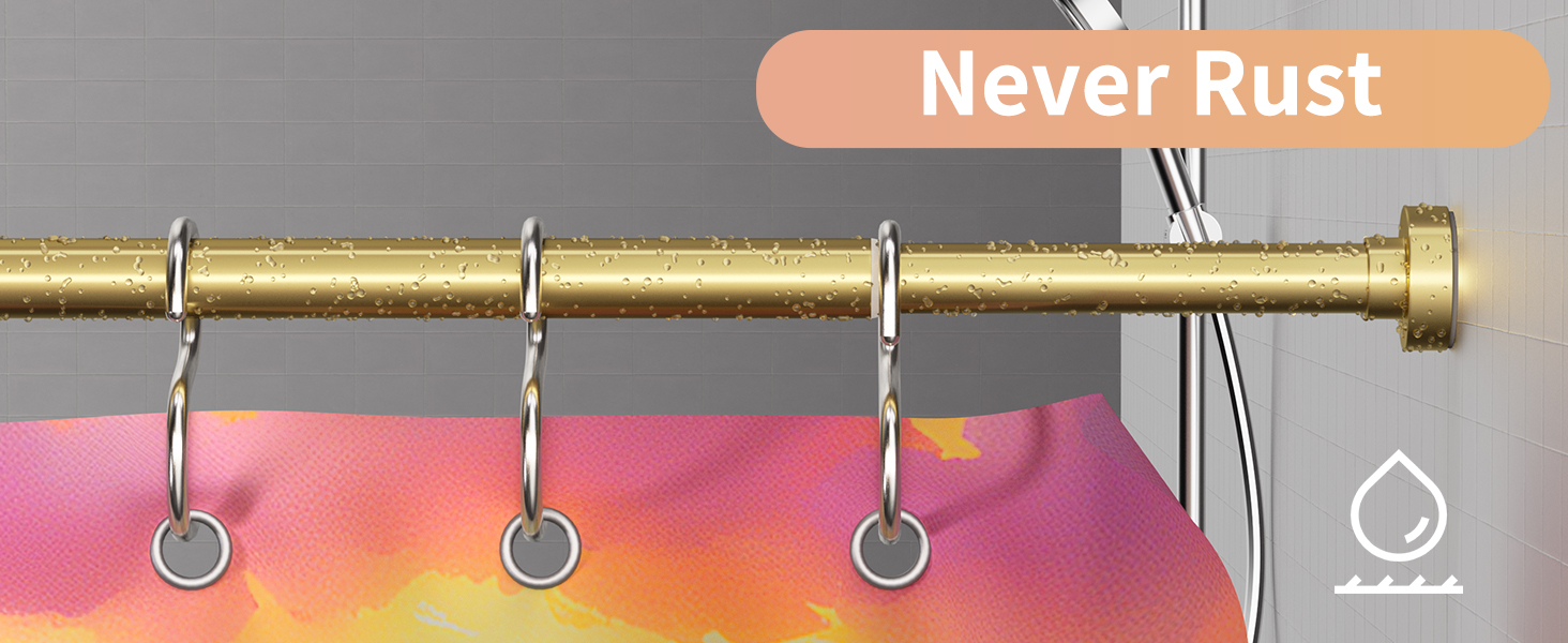 gold shower rod