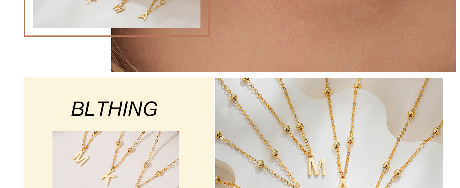 Initial Necklace for Women