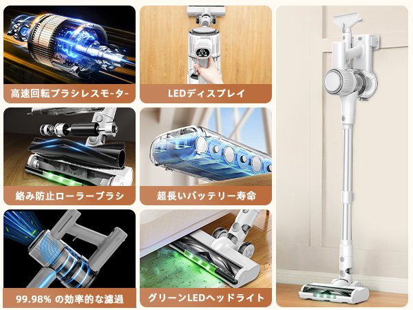 Amazon | 掃除機 コードレス【2025革新モデル 50000pa強力吸引