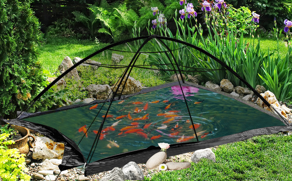 RXQNN Pond Covers for Outdoor Ponds with 2 Zipper Doors/Storage Bag, 13 * 17FT Pond