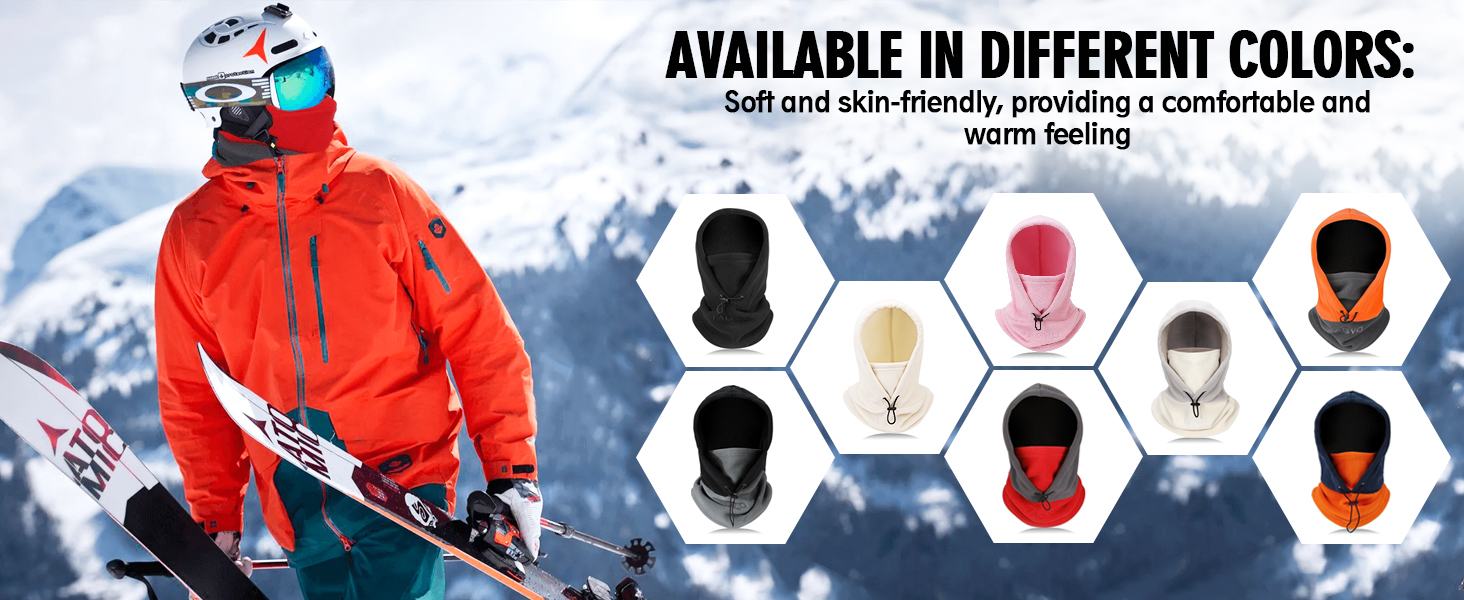 TAGVO Balaclava Windproof Ski Mask Thermal Fleece Hood Winter Multipurpose Use Unisex Face Mask Warm&Breathable Face Cover Heavyweight Neck Warmer for Winter Outdoor Sports 13 LPC831兜帽