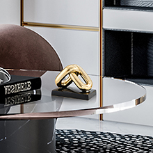 Modern Gold Ceramic Chain Statue, Home Decoration for Living Room