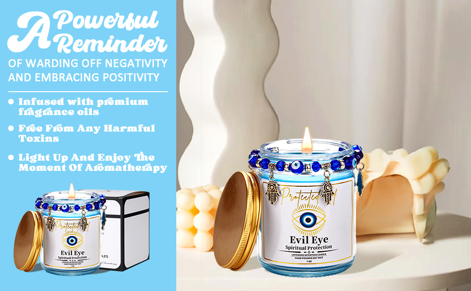 BARUN Evil Eye Candle Evil Eye Decor Evil Eye Gifts, Protection Candles Evil