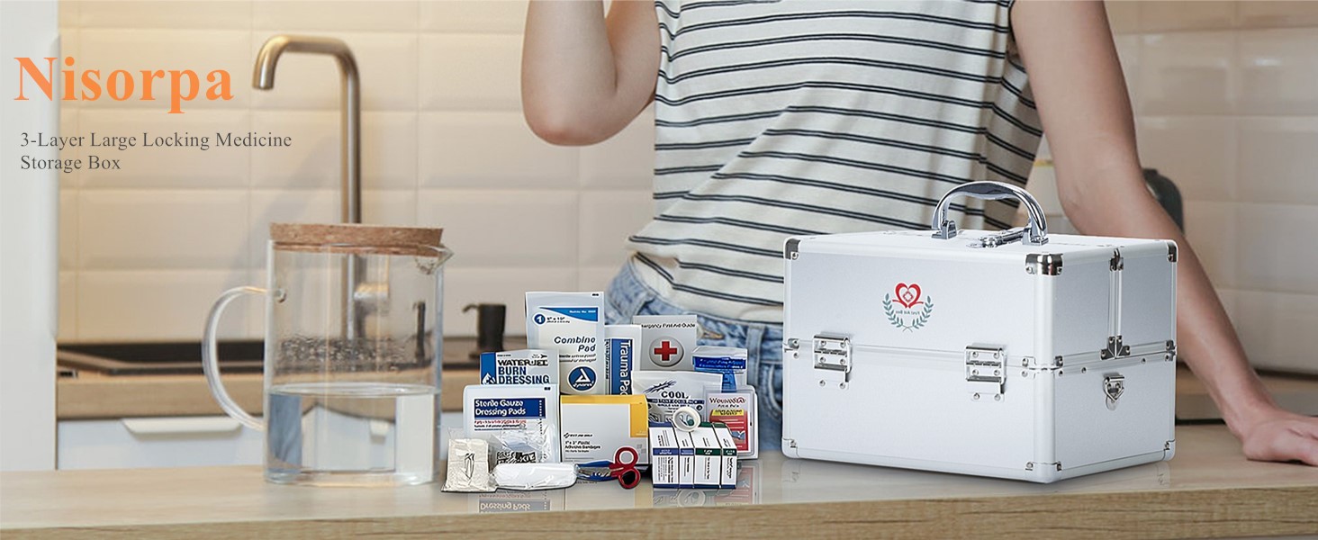 Large Locking Medicine Storage Box
