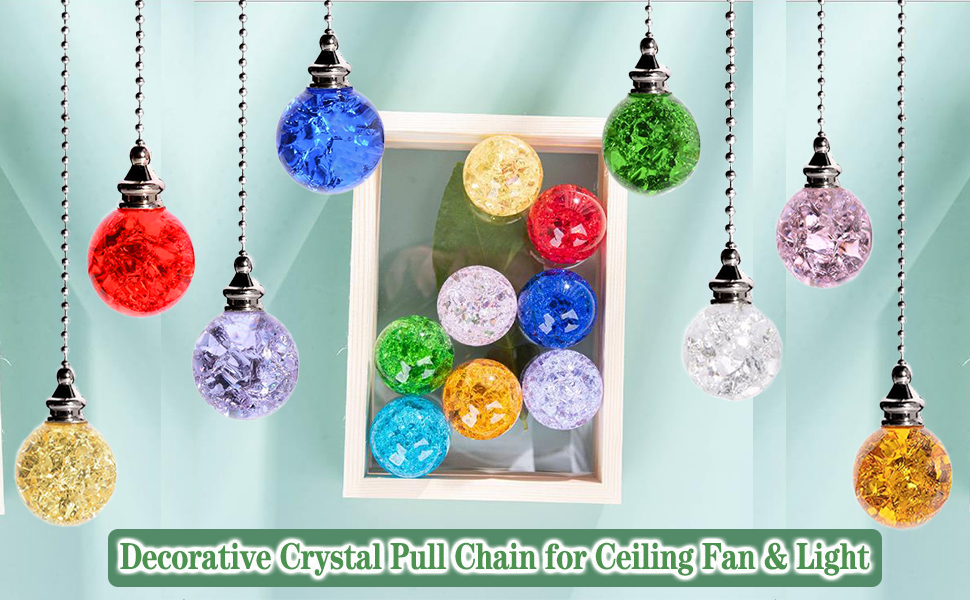 SURCIEL 2PCS Ceiling Fan Pull Chain, Fan Pull Chain Extension, Pull