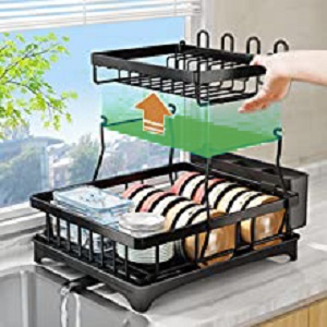 dish basket with draining tray drain basket for kitchen utensils