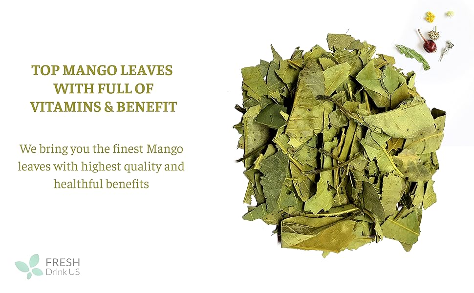 2.5oz Natural Mango Dried Leaves, 100 Pure Dried Mango