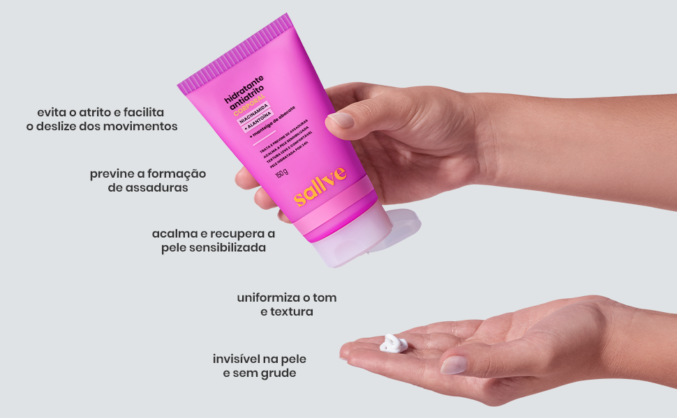 evita o atrito, previne assaduras, uniformiza a pele