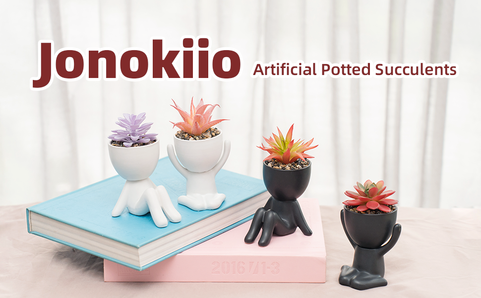 Artificial Succulent Plants Small Fake Succulents Plant in Black