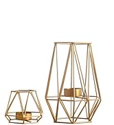 2 Pcs Hexagon Model Geometric Design Tealight Votive Deținător de lumânări, Fierul de gălăgios Tealight...