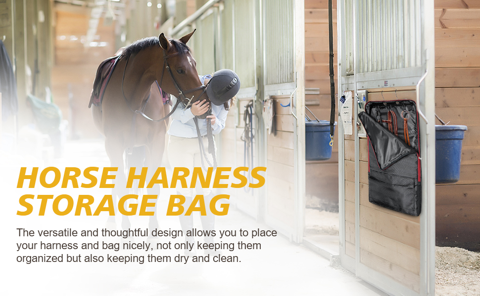 Asooll Horse Bridle Bag,Bridle/Halter Bag with 3 Prong Tack