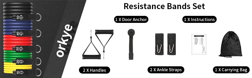 Resistance Bands Set Men Women, Exercise Bands Set with Handles, 5 Tube Workouts Bands and 2 Foam Handles, Fitness Bands Stackable up to 150lbs, Resistance Bands Home Gym Equipment 17 Resistance Bands Set