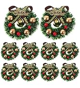 JOINPAYA 10Pcs Mini Christmas Wreath: Miniature Artificial Wreaths for Window Door Xmas Tree Hang...