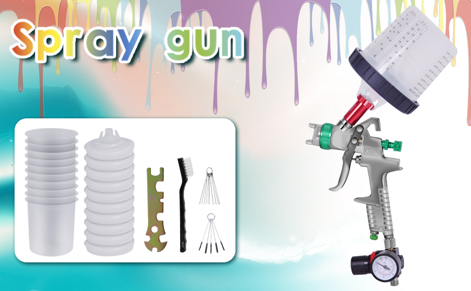 Aflybltol Paint Sprayer Kit with Paint Mixing Quick Cup, HVLP Spray