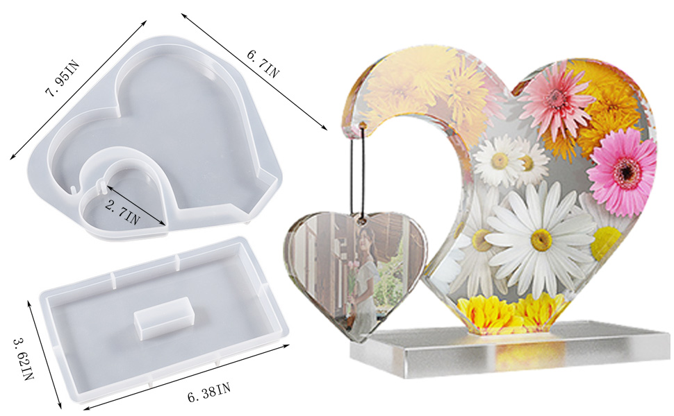 Heart Resin Molds for Photo Frame, Heart Picture Frames