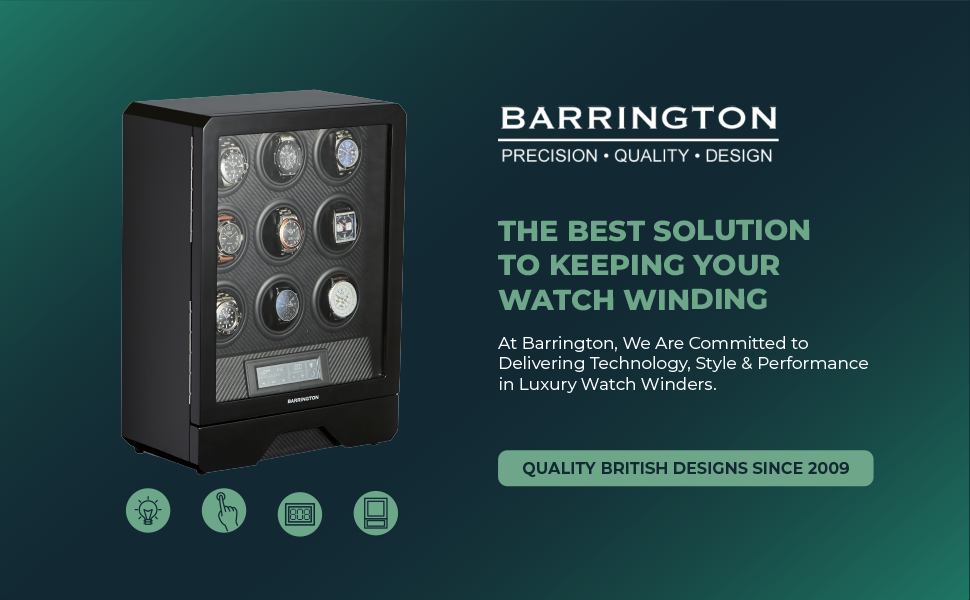 BARRINGTON Automatic Watch Winder for 9 Watches with Silent